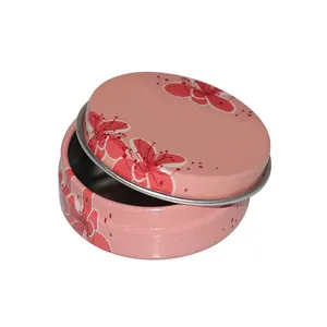 Pot cosmétique avec Logo personnalisé, Mini-can, en aluminium, pour baume à lèvres, Logo personnalisé, en métal blanc rose