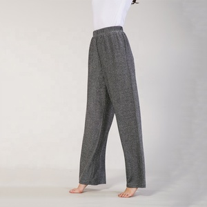 2023 fournisseur direct d'usine décontracté brillant <span class=keywords><strong>femme</strong></span> <span class=keywords><strong>pantalon</strong></span> pleine longueur <span class=keywords><strong>taille</strong></span> élastique pour l'été et l'automne - Product Image 4