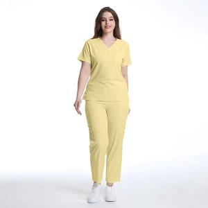 Combinaison de travail de haute qualité à col en V et manches courtes pour femmes, uniforme d'infirmière et de médecin pour clinique et institut de beauté - Product Image 2
