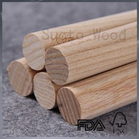 Bâton de bois inachevé, bâton rond en bois lisse, sans finition