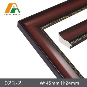 Cornice in PS con finitura effetto legno rosso e motivo greco dorato, larghezza 45 mm, per <span class=keywords><strong>cornici</strong></span> artistiche personalizzate e bordi per specchi - Product Image 1