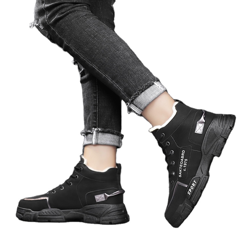 Мужские ботинки с бархатной подкладкой из хлопка, модные и удобные ботинки для инструментов