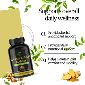 Cápsulas de Cúrcuma y Jengibre Veganas de Marca Privada OEM con Extracto de Pimienta Negra, para la Comodidad de las Articulaciones y Apoyo Antioxidante - Product Image 2