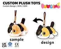 Porte-clés en peluche personnalisé, adorable breloque chat calico pour cadeaux promotionnels, conception sur mesure, pendentif de sac en peluche ODM