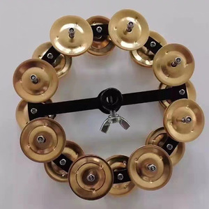 Venta al por mayor de accesorios musicales de alta calidad: Jingles de doble fila para platillos Hi-Hat, negros, montables, de latón - Product Image 3