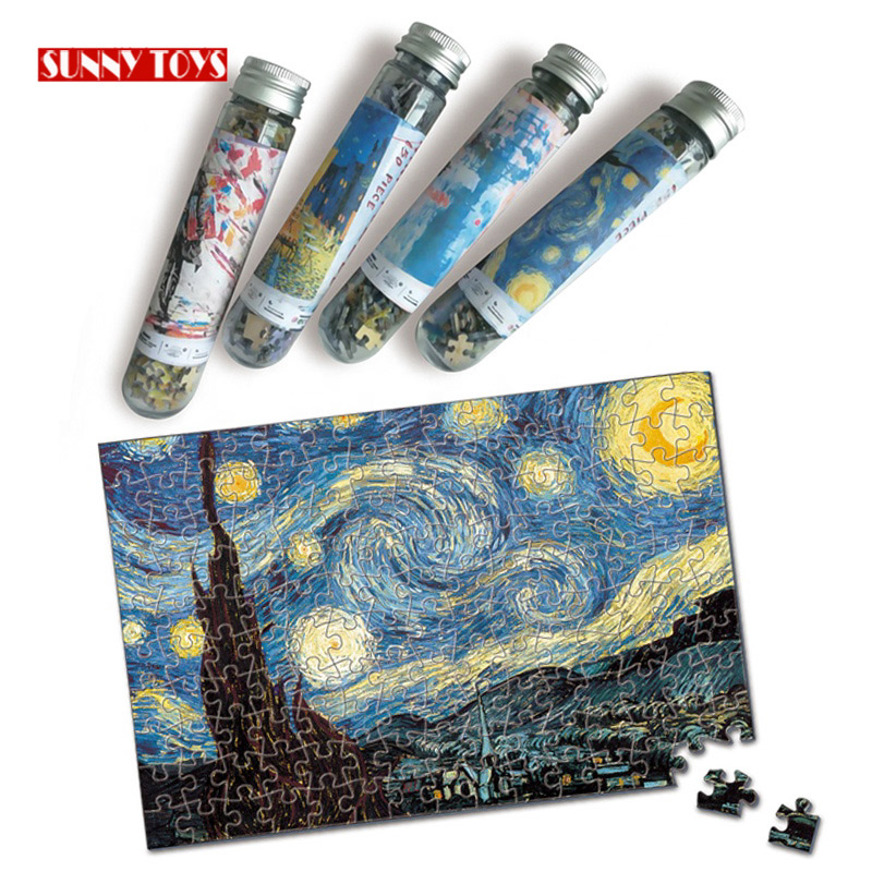 Оптовая продажа на заказ 150 шт картонная головоломка портативная карманная трубка бутылка упаковка мини пазл для взрослых детей