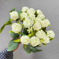 Simulatie 18 Rozen Pioenroos Bouquet Realistisch Kunststof Kunstbloemen Binnen Bloemen Ecologisch voor Bruiloftdecoratie