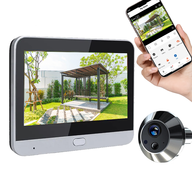 Tuya 2.4G Wifi 3MP Smart Home Security Video Door Camera PIR Detection Alexa&Google Home Integration Peepholes Door Eye Phone