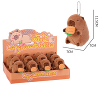 Mignon Fraise Capybara En Peluche Porte-clés En Peluche Persimmon Secouant Queue Capybara Pendentif Doux Poupée Porte-clés Sac À Dos Pendentif Cadeau