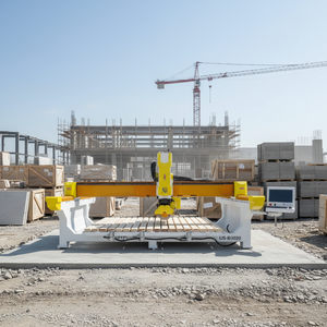 <span class=keywords><strong>Scie</strong></span> à pont CNC 4+1 haute performance pour la découpe de pierres tombales en granit, la transformation du marbre, du quartz et la fabrication de comptoirs de cuisine et de carreaux - Product Image 1