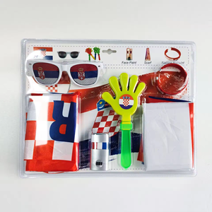 Artículos para Fiestas de Aficionados al Fútbol, Bandera de Croacia de Poliéster con Impresión Digital, Mástil de Bandera de Plástico, Gafas, Pintura Facial, Bufanda para Aplaudir, Pulsera - Product Image 1