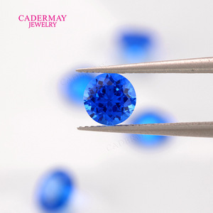 Cadermay Round Cobalt Spinel Gemstone Blue Loose Stone Synthetic Lab Created For Jewelry Making - Product Image 1