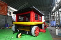 Structure de jeu gonflable de grande taille sur le thème du train vintage LilyToys pour les fêtes en plein air et les terrains de jeux pour enfants