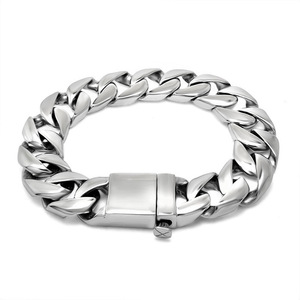 Titanium Steel Chain <b>Bracelet</b> 20.5Cm <b>Snap</b> Clasp Men's Fashion Jewelry CE045 - Product Image 5
