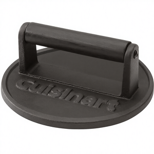 Prensa para Hamburguesas de Hierro Fundido Cuisinart de 6.5 Pulgadas, Resistente, Fácil de Limpiar, Herramienta para Asar Carne con Borde Plano, Hamburguesas Crujientes, Barbacoa, Fiestas al Aire Libre - Product Image 1