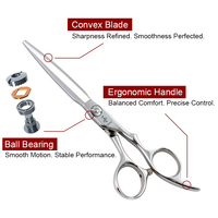 Ciseaux de barbier professionnels réglables pour droitiers en acier inoxydable VG10 BD-65T, coupe de cheveux aiguisée, YONGHE DLC