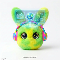 Conejo de Peluche Eléctrico con IA ChatGPT Verde Lima, Carga USB-C, LED Intermitente Vívido, Enciclopedia Completa en Línea, Personalizable