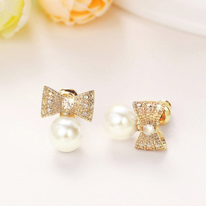 Orecchini a fiocco per donna, graziosi e alla moda, accessori per l'uso quotidiano. - Product Image 2