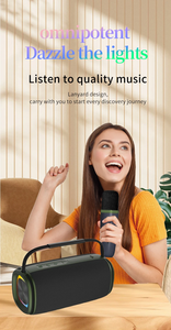 Mini không dây RGB loa siêu trầm 2*5W Bass Woofer loa ngoài trời FM Đài phát thanh hoạt động BT IPX6 không thấm nước USB Loa di động - Product Image 5