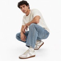 Chaussures de sport décontractées unisexes en cuir blanc, semelle plate Oxford antidérapante, style allemand