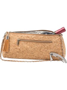 Personalized Fashion Single <b>Bottle</b> Wine Purse | Thermal Insulated Clutch Tote for Women (<b>Cork</b>) - Product Image 1