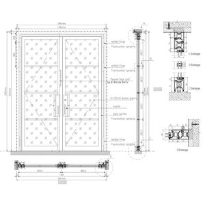 Marco de acero de lujo Puerta abatible doble Puerta de edificio de oficinas comerciales Puerta francesa de vidrio doble de pie - Product Image 5