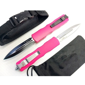 OK-4592 Venta al por mayor de pedidos pequeños directamente de fábrica Cuchillo de supervivencia rosa de doble acción EDC de 7.5 pulgadas Death Stalker personalizado - Product Image 3