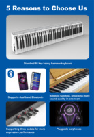 HXS 88 Key Weighted Digital Piano Roland Keyboard Piano Electric Piano Accordion Musical Instruments & Accessories