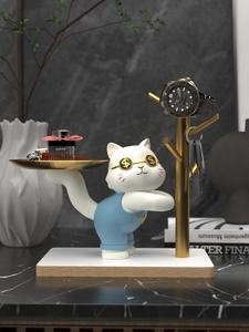 Escultura de Gato de la Suerte en Resina Epoxi, Arte Popular, Bandeja para Guardar Llaves en la Entrada, Decoración para el Hogar, Adorno para Sala de Estar, Artículo Coleccionable para el Hogar Nuevo - Product Image 5