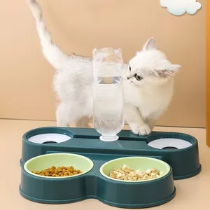 Bouteille pour animaux de compagnie arrosage automatique bol à boire pour chats sur la route Double bol d'eau automatique pour chiens chats fournitures pour animaux de compagnie - Product Image 3