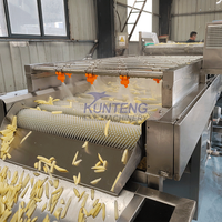 Máquina Automática para Producción de Papas Fritas, Maquinaria Comercial Integrada para Cortar, Freír y Empacar Papas Fritas