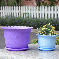 Pot de fleurs en plastique coloré Balcon Pot de plantes Ridge Design Pot de fleur Pp Résine Pot de fleur en plastique avec Lotus