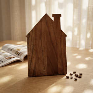 Tabla de Cortar de Madera de Acacia y Haya con Diseño de Casa, Tabla de Charcutería, Bandeja para Servir, Regalos para Agentes Inmobiliarios - Product Image 2