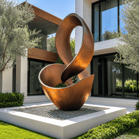 Sculpture Circulaire Moderne en Métal pour Cour, Pelouse, Entrée de Resort et Projet de Paysage Contemporain