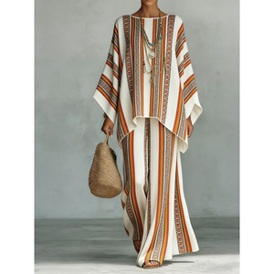 Nouvel ensemble deux pièces pour <span class=keywords><strong>femme</strong></span>, style européen et américain, imprimé 3D, <span class=keywords><strong>pantalon</strong></span> ample à jambes larges, mode estivale, idéal pour les vacances 2026 - Product Image 2