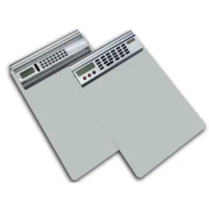 Kualitas tinggi penjualan pabrik A4 Folder File aluminium papan klip daya ganda kalkulator dengan penggaris