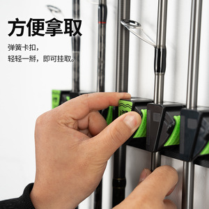 Chilent Fishing Rod Holder Wall Mounted No Drilling Required Expandable Rack For Spinning Rods Storage - Product Image 4