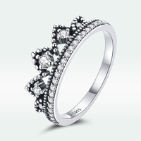 Bague en argent sterling S925 de style reine, bijoux rétro, européen et américain de haute qualité, nouveau modèle 2019, SCR709