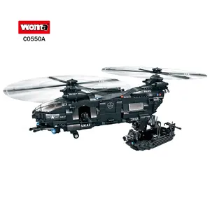 WOMA TOY C0550 SWAT Plastic Building Block Brick Model Helicopter Police Boat Transport Toy