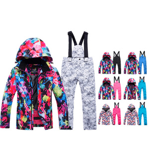 Extérieur épais chaud hiver froid enfant enfants vestes <span class=keywords><strong>de</strong></span> <span class=keywords><strong>ski</strong></span> pantalons <span class=keywords><strong>de</strong></span> <span class=keywords><strong>ski</strong></span> garçons filles coupe-vent combinaisons <span class=keywords><strong>de</strong></span> <span class=keywords><strong>ski</strong></span> imperméables pour enfants - Product Image 1