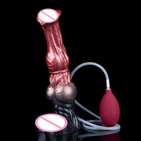 NNSX Consolador de Caballo con Eyaculación Consolador de Animal Enorme con Nudo Grueso Plug Anal Grande Juguetes Sexuales Adecuados para Adultos Mujeres Hombres Parejas