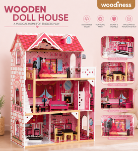 <span class=keywords><strong>Maison</strong></span> <span class=keywords><strong>de</strong></span> poupée en bois rose avec meubles, cuisine, chambre et salle <span class=keywords><strong>de</strong></span> bain simulées, jouet éducatif pour enfants, jeu <span class=keywords><strong>de</strong></span> rôle, cadeau - Product Image 2