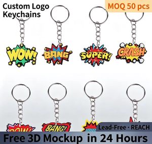 Porte-clés en PVC style BD avec effets sonores, cadeau pour fans, OEM ODM, sans plomb, conforme REACH - Product Image 1