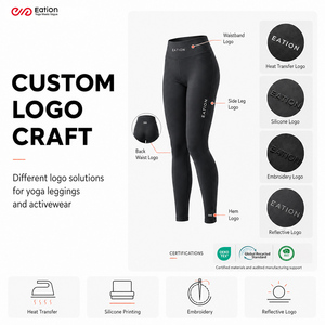 Leggings de yoga personnalisés pour femmes, sans couture frontale, dos plat, effet galbant en V, taille haute, finition mate, en nylon et élasthanne, pour le sport et l'entraînement - Product Image 4
