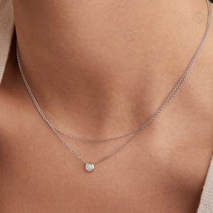 Gemnel Ưa Thích 925 Bạc <span class=keywords><strong>14</strong></span> <span class=keywords><strong>Karat</strong></span> Vàng Vòng Cổ Vẻ Đẹp Dễ Thương Đồ Trang Sức Thời Trang Lớp Đá Quý Vòng Cổ - Product Image 5