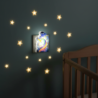 OEM W089 4SMD Mini veilleuse LED Lune et étoile Licorne Interrupteur enfichable ABS Veilleuse pour chambre d'enfant Cadeau mignon