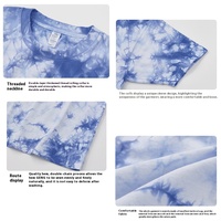 Nueva camiseta de verano Tie-Dye 250g peso pesado creativo contraste algodón peinado sólido cómodo cuello suelto 100% personalizado