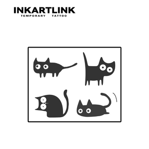 Tatuaje Temporal Personalizado de Gato Negro de Dibujos Animados, Resistente al Agua, de Larga Duración (15 Días), Arte Corporal Semipermanente para Brazo, Pierna, Mujeres y Hombres - Product Image 4