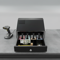 Großhandel EB CB-004 Bank-Einzahlungsbox, manuelle Kassenschublade, Geldschublade mit Klassifizierung nach Nennwert, ABS, Schwarz, 8 Fächer