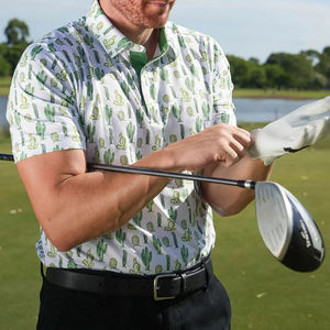 Polo de golf athlétique de haute qualité, personnalisé avec logo OEM, 80% polyester, 20% élasthanne, pour hommes - Product Image 1